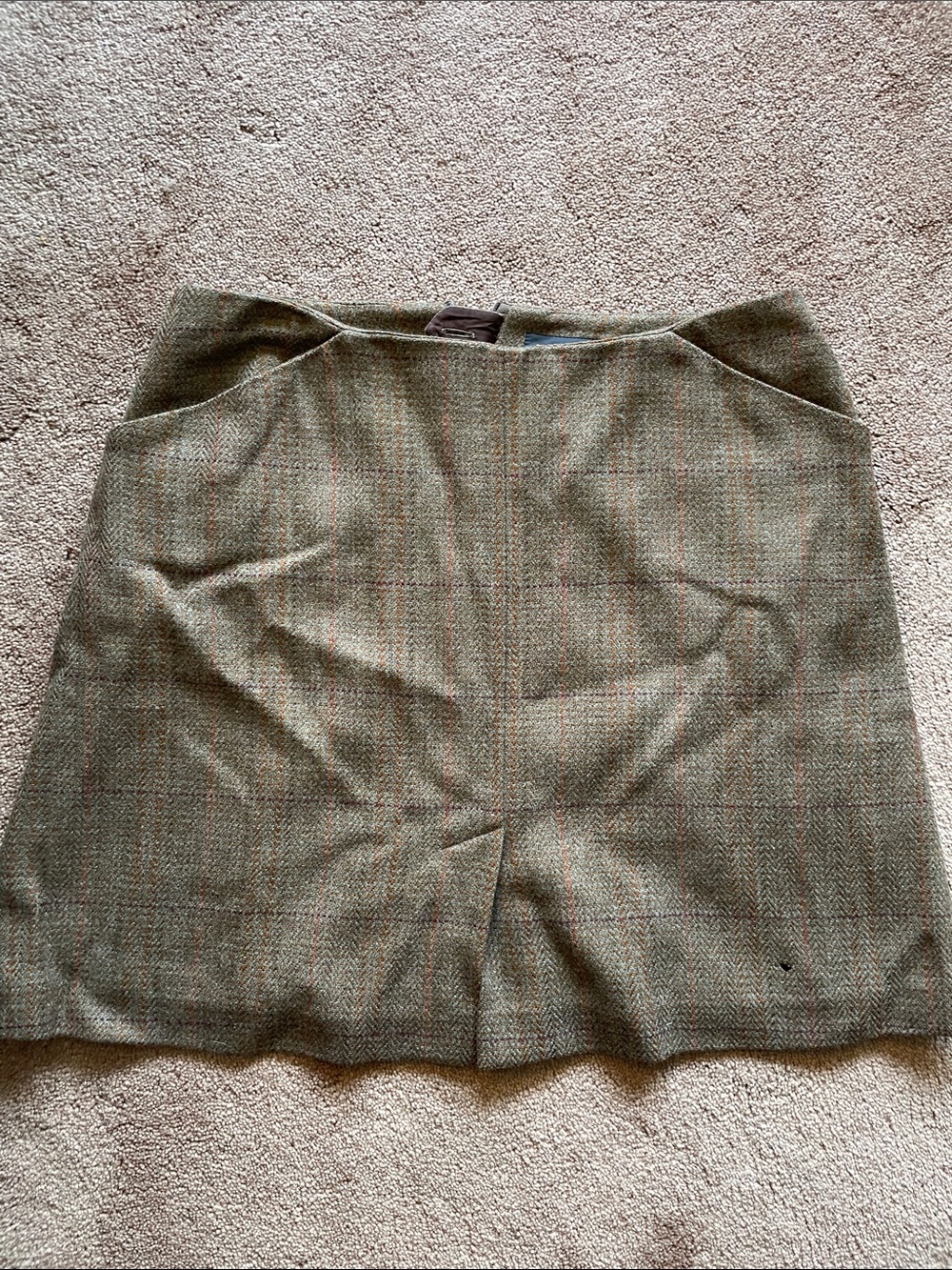 Banana Republic Wool Olive Green Tweed Mini Skirt